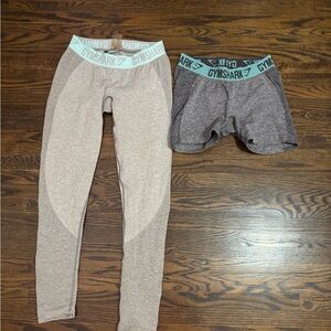 Gymshark flex leggings & shorts grey blue